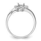 14k White Gold Diamond / 6x4mm Pear Gemstone Ring Mounting (No Stone Included)
