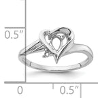 14k White Gold Diamond / 6x4mm Pear Gemstone Ring Mounting (No Stone Included)