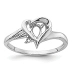 14k White Gold Diamond / 6x4mm Pear Gemstone Ring Mounting (No Stone Included)
