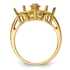 14k Diamond / Five 6mm Heart Gemstone Ring Mounting (No Stone Included)