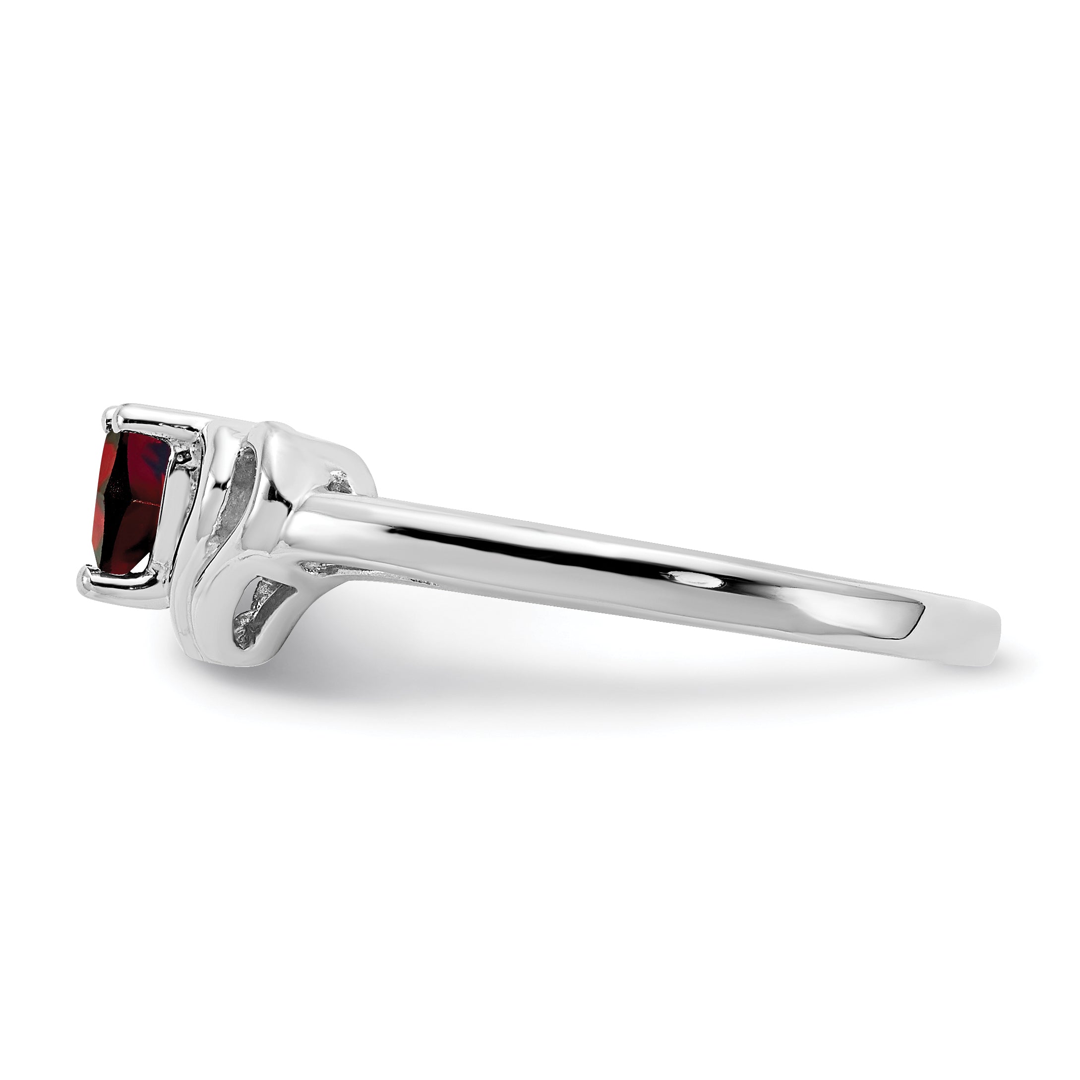 14k White Gold Diamond/4mm Heart Gemstone Ring Mounting (No Stone Included)