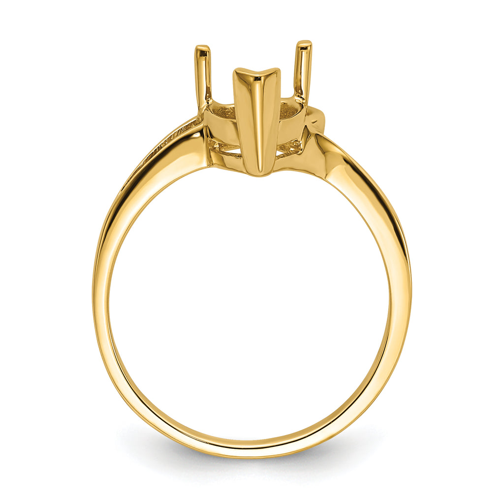 14k 9x6mm Pear Gemstone Ring Mounting (No Stone Included)