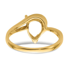 14k 9x6mm Pear Gemstone Ring Mounting (No Stone Included)