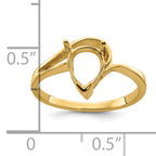 14k 9x6mm Pear Gemstone Ring Mounting (No Stone Included)