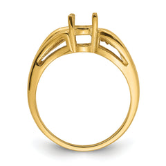 14k 6x4mm Oval Gemstone Ring Mounting (No Stone Included)