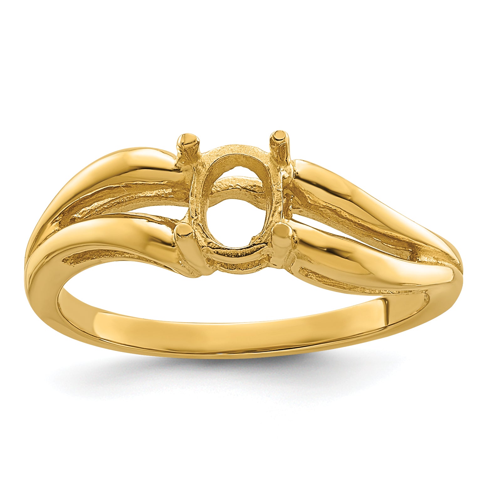 14k 6x4mm Oval Gemstone Ring Mounting (No Stone Included) Main image