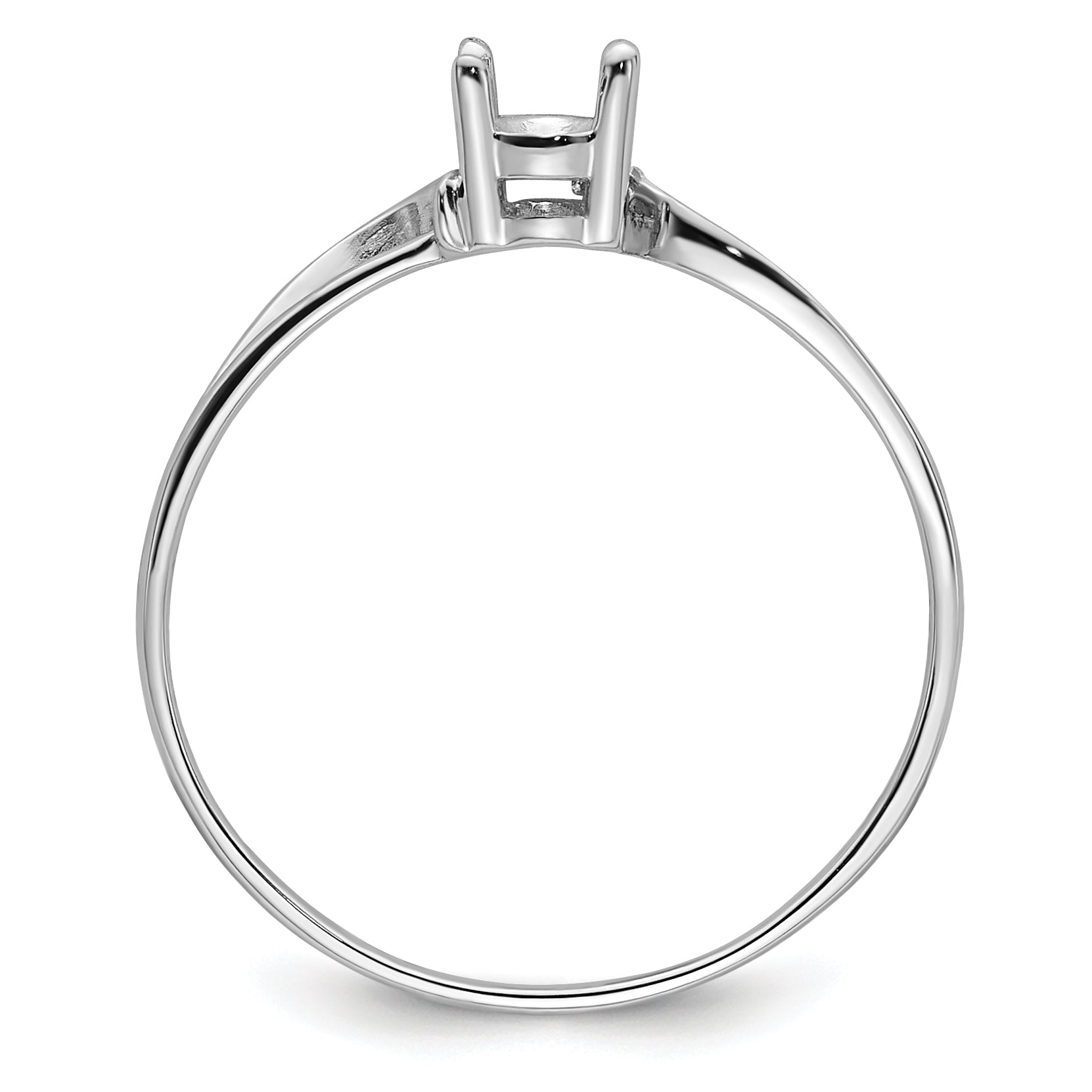 14k White Gold Gemstone Ring Mounting (No Stone Included) Secondary image