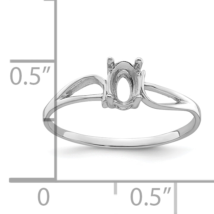 14k White Gold Gemstone Ring Mounting (No Stone Included)