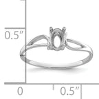 14k White Gold Gemstone Ring Mounting (No Stone Included)