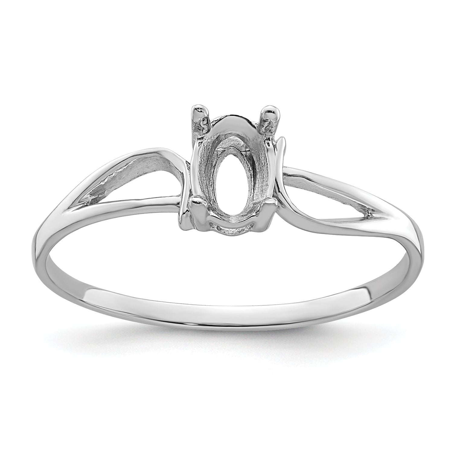 14k White Gold Gemstone Ring Mounting (No Stone Included) Main image