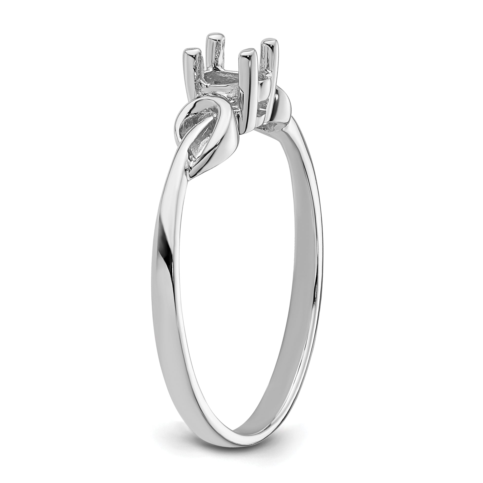 14k White Gold Gemstone Ring Mounting (No Stone Included)