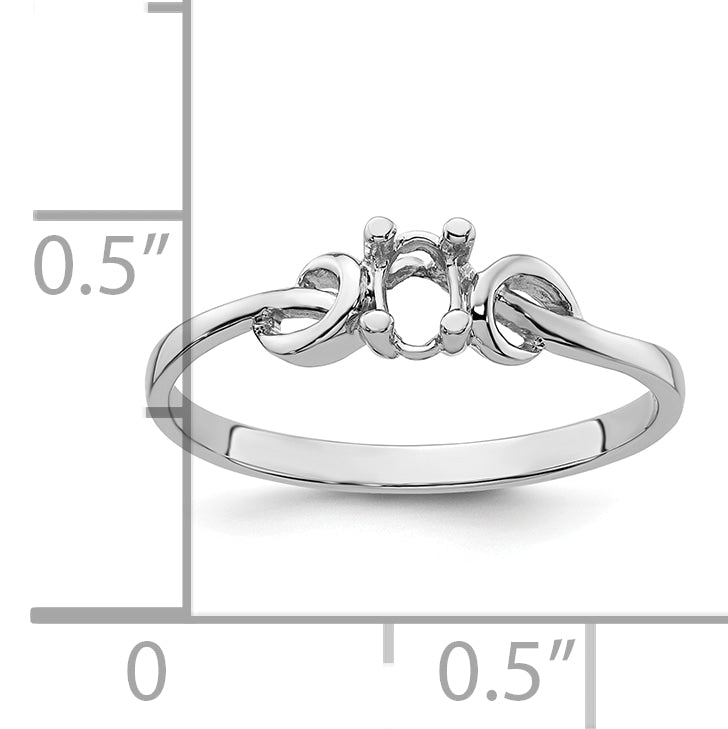 14k White Gold Gemstone Ring Mounting (No Stone Included)
