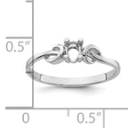 14k White Gold Gemstone Ring Mounting (No Stone Included)