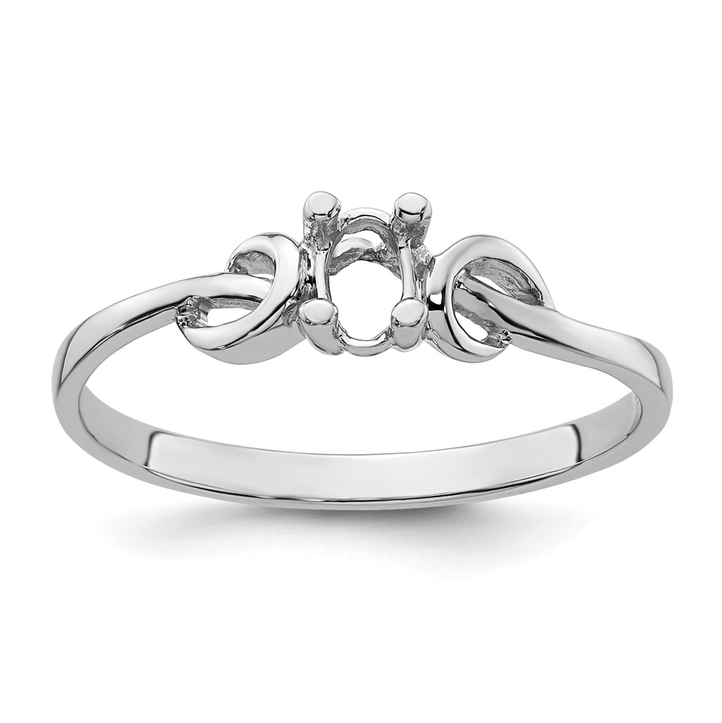 14k White Gold Gemstone Ring Mounting (No Stone Included)