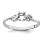 14k White Gold Gemstone Ring Mounting (No Stone Included)