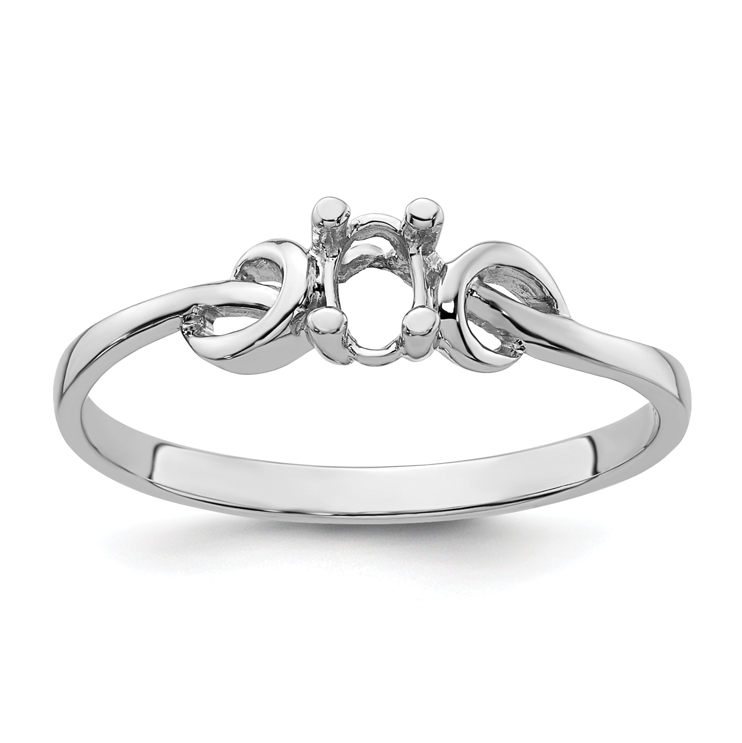 14k White Gold Gemstone Ring Mounting (No Stone Included)