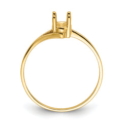 14k 6x4mm Oval Gemstone Ring Mounting (No Stone Included)