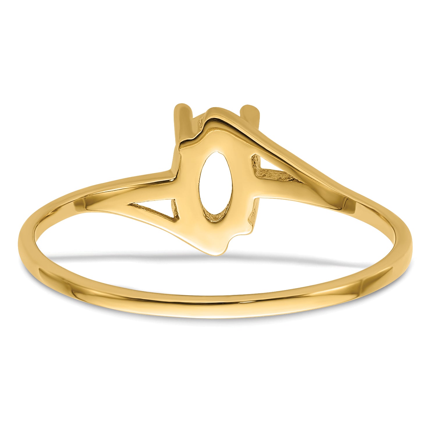 14k 6x4mm Oval Gemstone Ring Mounting (No Stone Included)