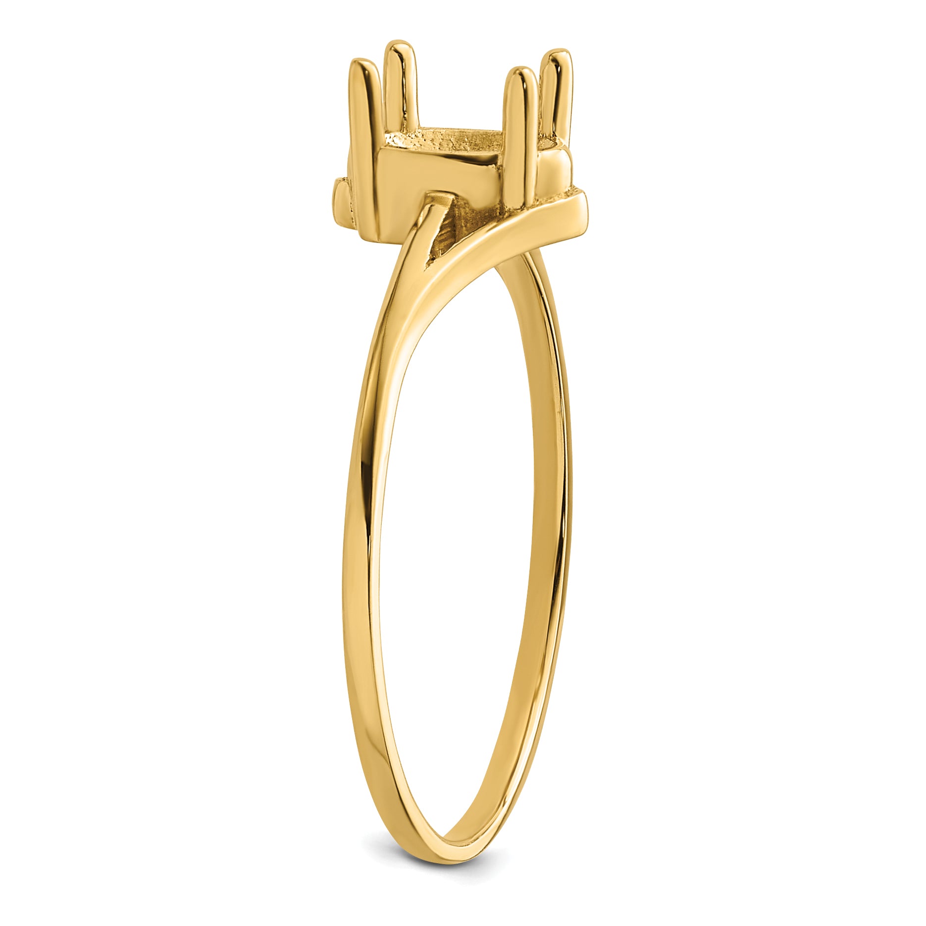 14k 6x4mm Oval Gemstone Ring Mounting (No Stone Included)