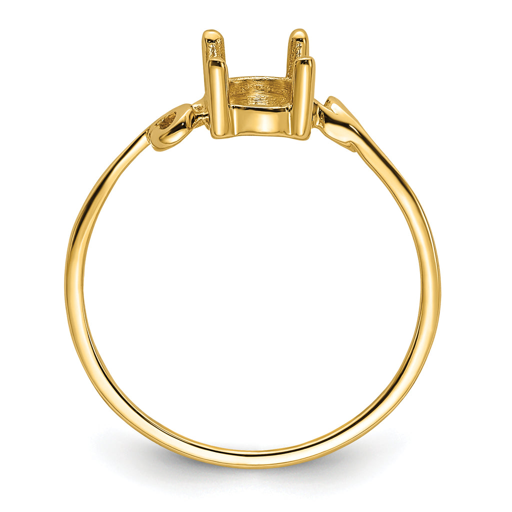 14k 7x5mm Oval Gemstone Ring Mounting (No Stone Included)