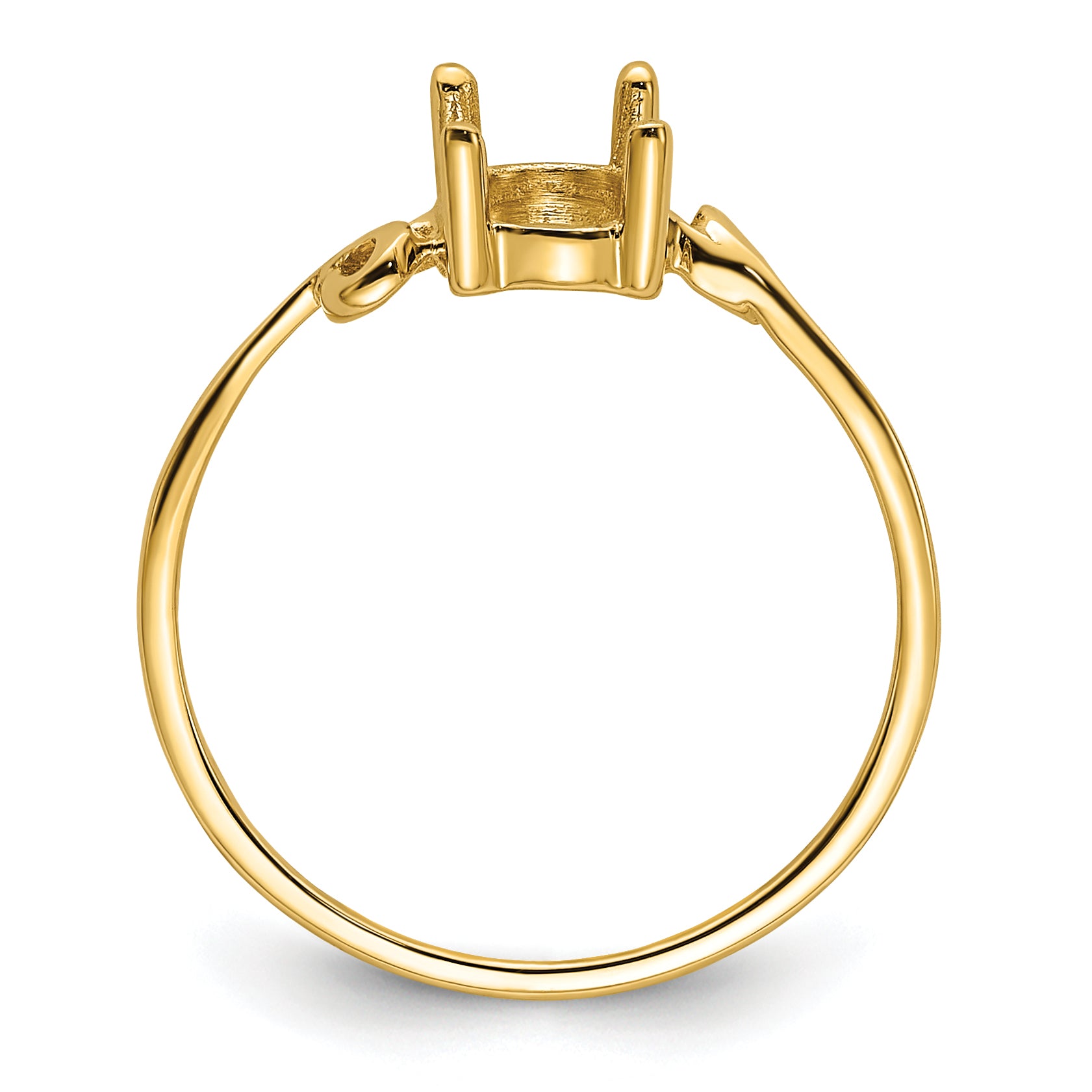 14k 7x5mm Oval Gemstone Ring Mounting (No Stone Included)