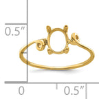 14k 7x5mm Oval Gemstone Ring Mounting (No Stone Included)