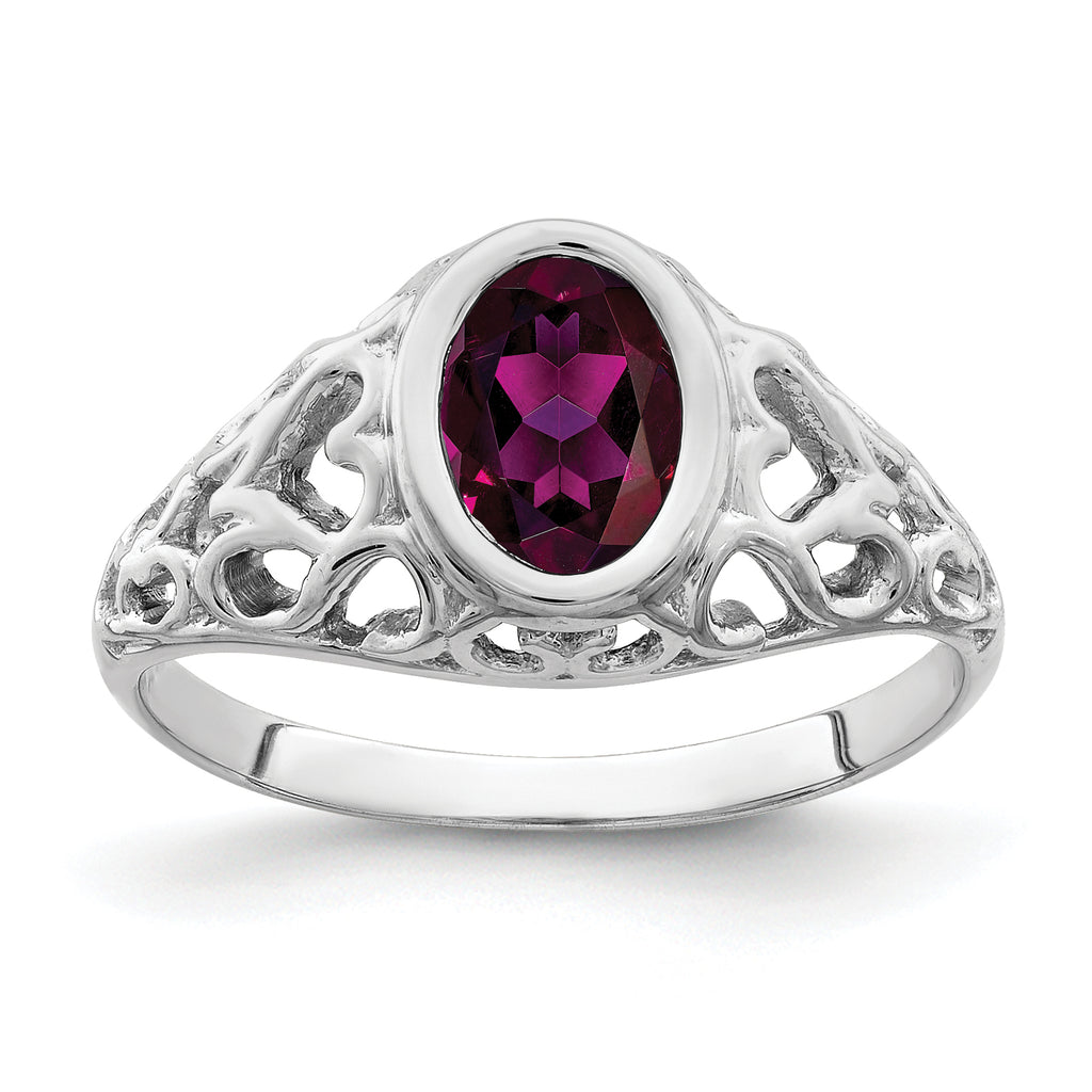 14k White Gold 7x5mm Oval Gemstone Ring Mounting (No Stone Included)