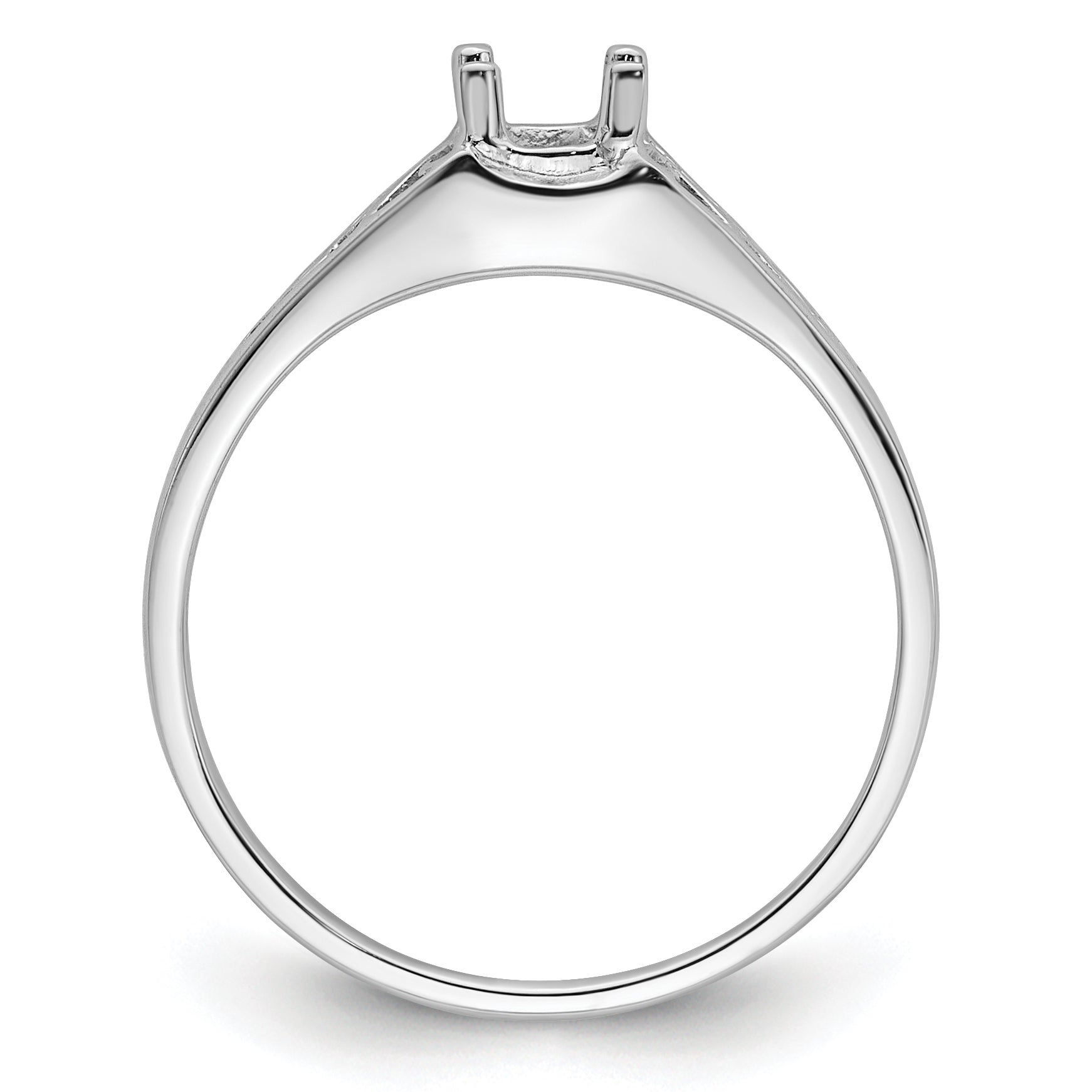 14k White Gold Gemstone Ring Mounting (No Stone Included)