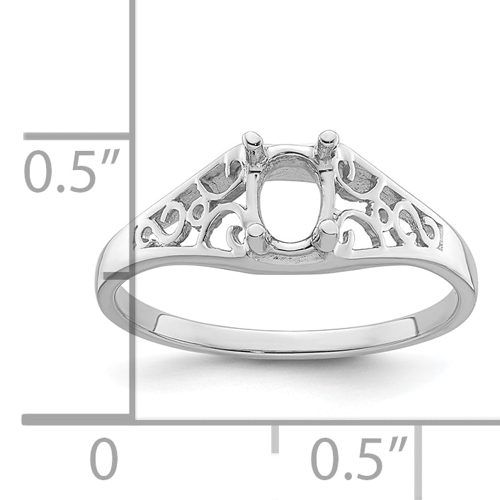 14k White Gold Gemstone Ring Mounting (No Stone Included)