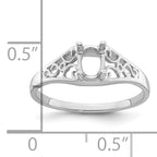 14k White Gold Gemstone Ring Mounting (No Stone Included)