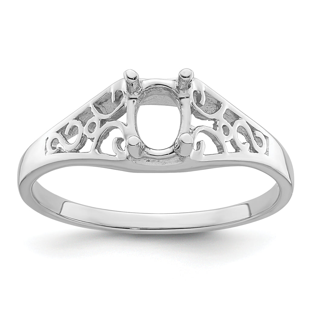 14k White Gold Gemstone Ring Mounting (No Stone Included)