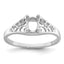 14k White Gold Gemstone Ring Mounting (No Stone Included)
