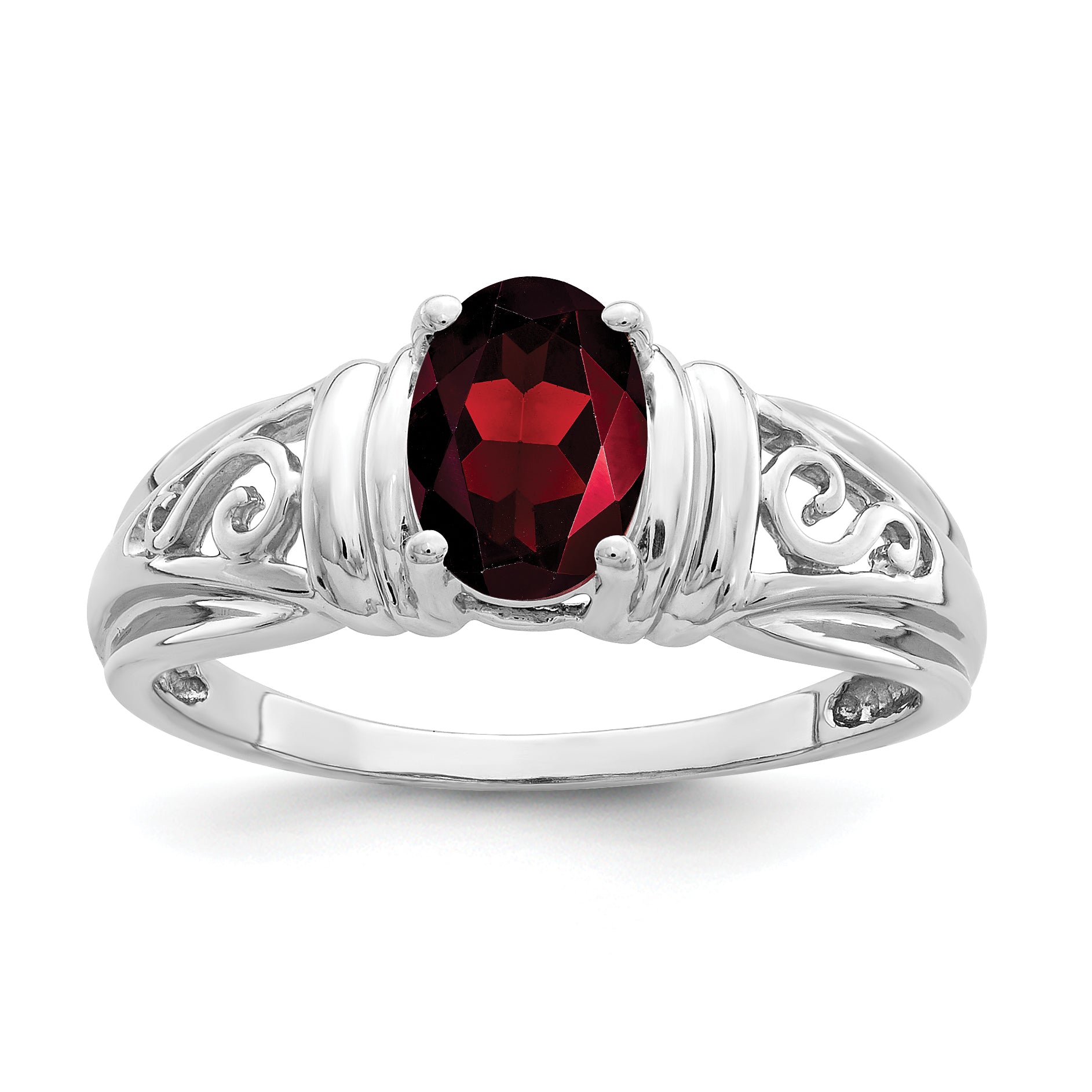 14k White Gold 7x5mm Oval Gemstone Ring Mounting (No Stone Included)