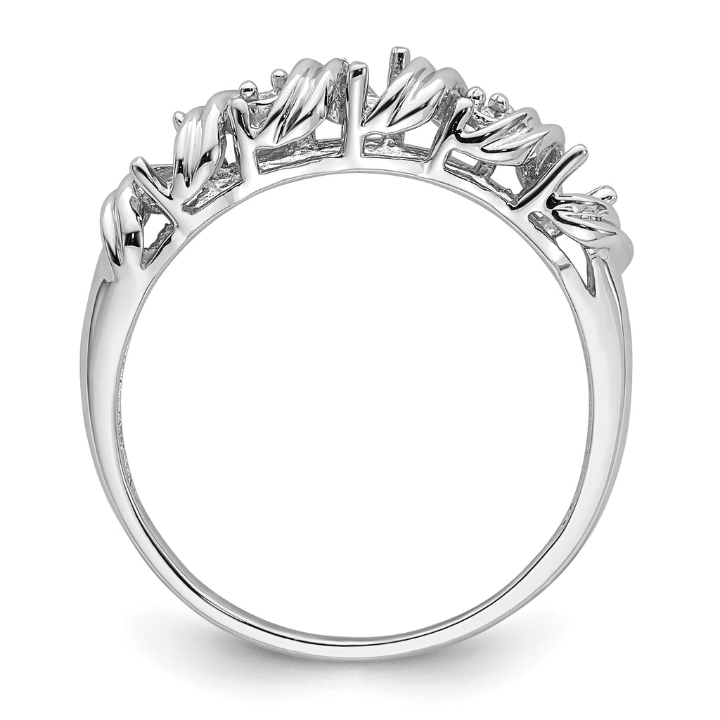 14k White Gold Diamond & Gemstone Ring Mounting (No Stone Included)