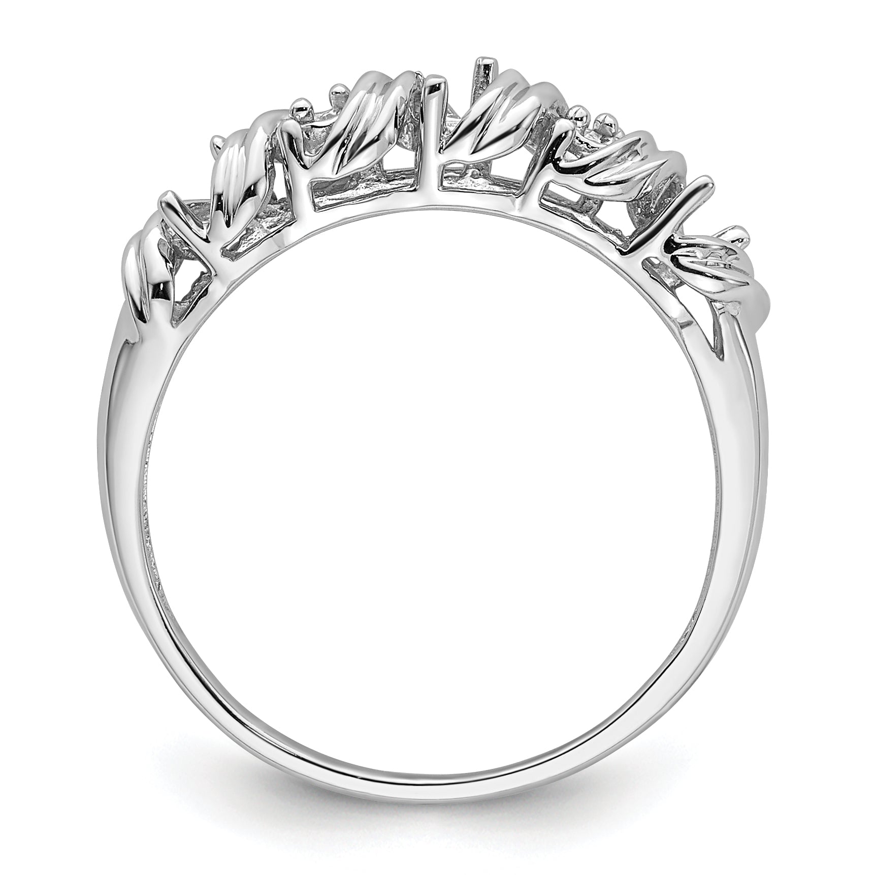 14k White Gold Diamond & Gemstone Ring Mounting (No Stone Included)