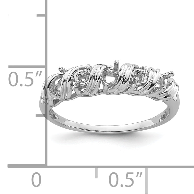 14k White Gold Diamond & Gemstone Ring Mounting (No Stone Included)