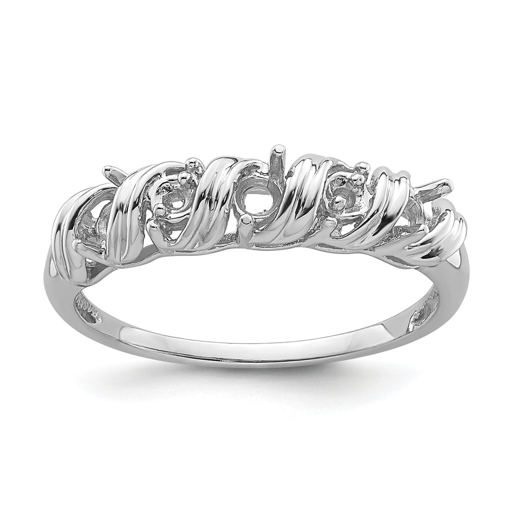 14k White Gold Diamond & Gemstone Ring Mounting (No Stone Included)