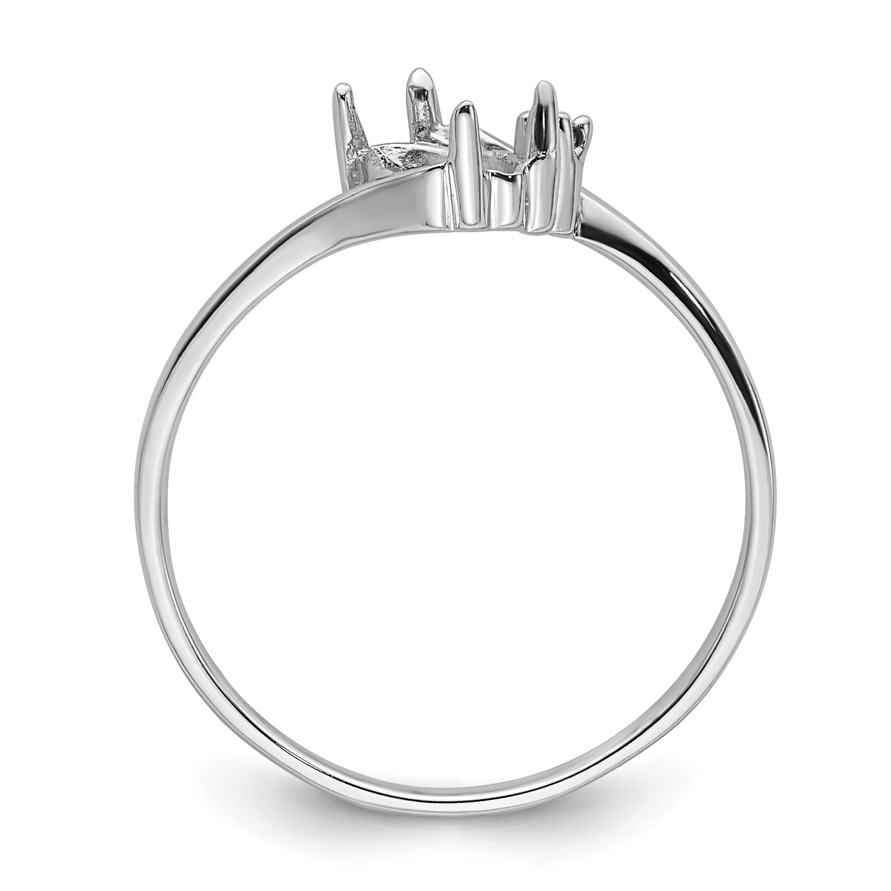14k White Gold Diamond / 7x3.5mm Marquise Gemstone Ring Mounting (No Stone Included) Secondary image