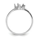 14k White Gold Diamond / 7x3.5mm Marquise Gemstone Ring Mounting (No Stone Included)