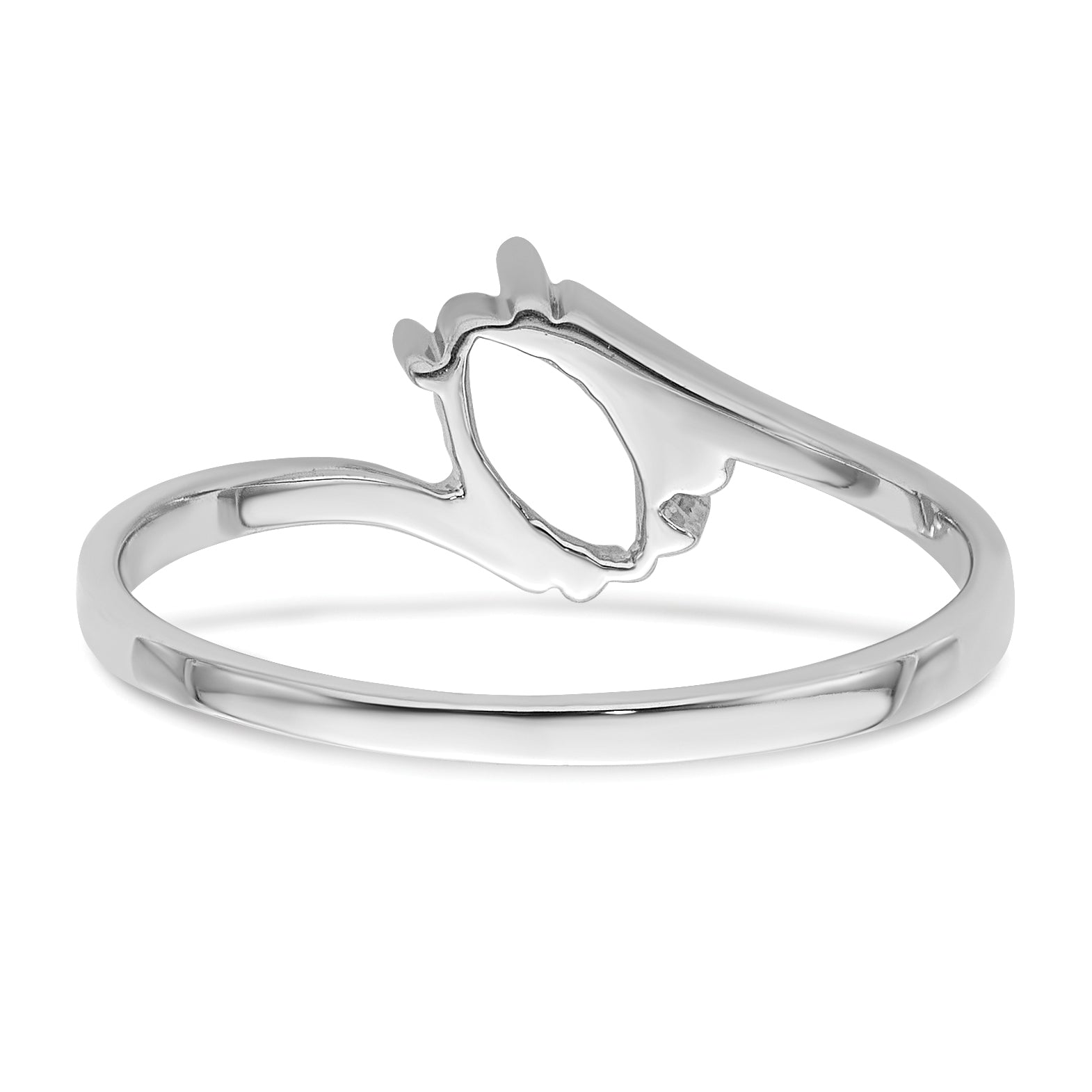 14k White Gold Diamond / 7x3.5mm Marquise Gemstone Ring Mounting (No Stone Included)