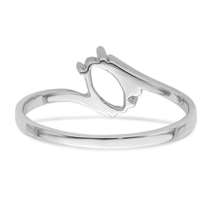 14k White Gold Diamond / 7x3.5mm Marquise Gemstone Ring Mounting (No Stone Included)