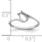 14k White Gold Diamond / 7x3.5mm Marquise Gemstone Ring Mounting (No Stone Included)