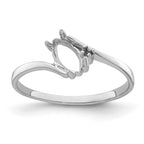 14k White Gold Diamond / 7x3.5mm Marquise Gemstone Ring Mounting (No Stone Included)