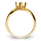 14k 4mm Princess Gemstone Ring Mounting (No Stone Included)