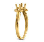 14k 4mm Princess Gemstone Ring Mounting (No Stone Included)