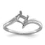 14k White Gold 4mm Princess Gemstone Ring Mounting (No Stone Included)