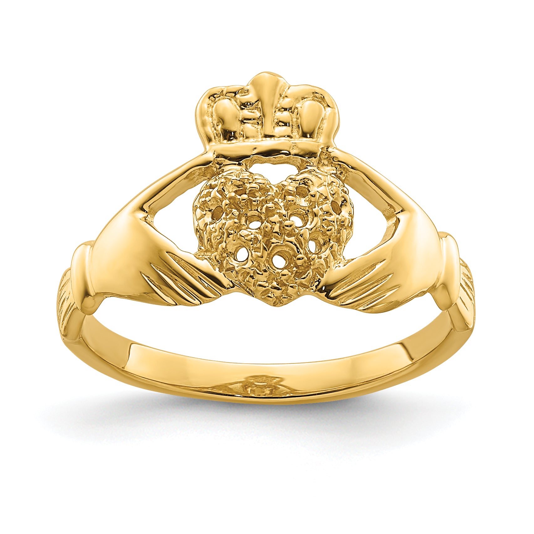 14ky Claddagh Ring Mounting (No Stone Included) Main image
