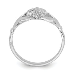 14k White Gold Claddagh Ring Mounting (No Stone Included)