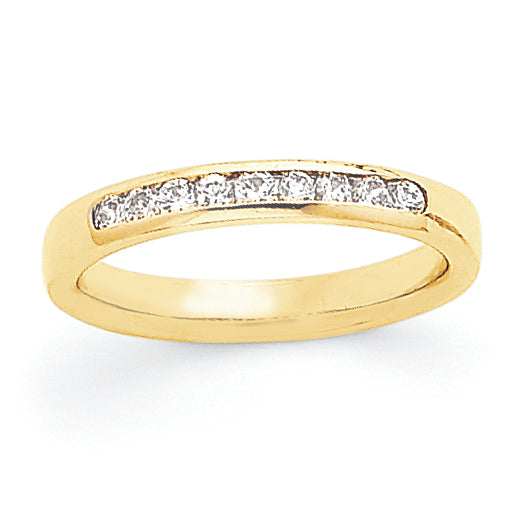 14K Yellow Gold 9-Stone Diamond Channel Band