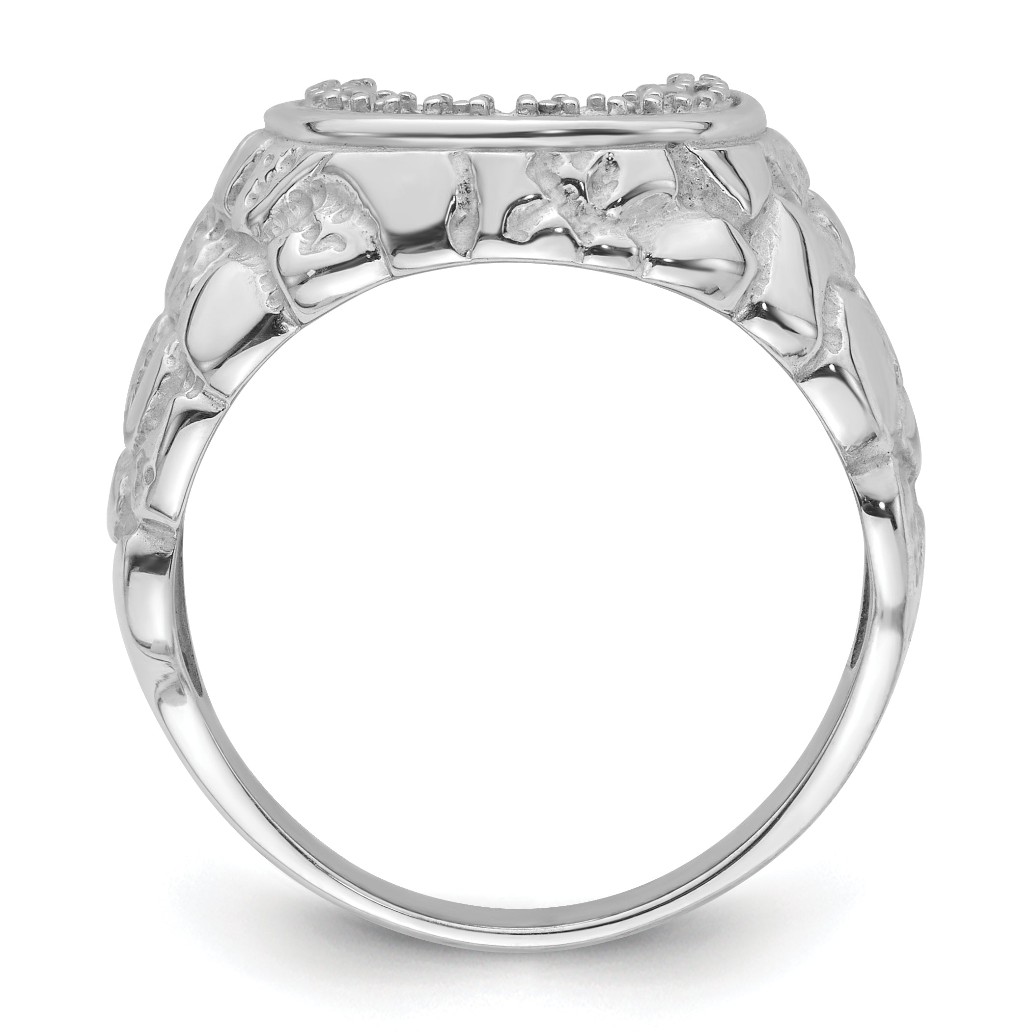 14k White Gold Men's Band Mounting (No Stone Included)
